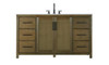 60 Inch Single Bathroom Vanity In Hazel Oak (VF29560HO)