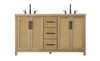 60 Inch Double Bathroom Vanity In Linen Oak (VF29560DLO)