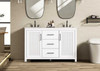 Elegant Furniture and Lighting 54 Inch Double Bathroom Vanity In White (VF29554DWH)
