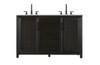 Elegant Furniture and Lighting 54 Inch Double Bathroom Vanity In Chocolate Oak (VF29554DCO)