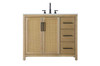 Elegant Furniture and Lighting 42 Inch Single Bathroom Vanity In Linen Oak (VF29542LO)