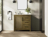 Elegant Furniture and Lighting 36 Inch Single Bathroom Vanity In Hazel Oak (VF29536HO)
