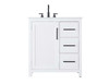 32 Inch Single Bathroom Vanity In White (VF29532WH)