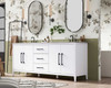 84 Inch Double Bathroom Vanity In White (VF29384DWH)