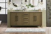 Elegant Furniture and Lighting 72 Inch Double Bathroom Vanity In Chestnut Brown (VF29372DMCB)