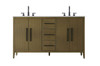 60 Inch Double Bathroom Vanity In Chestnut Brown (VF29360DMCB)