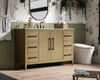54 Inch Single Bathroom Vanity In Honey Brown (VF29354MHB)