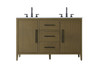 54 Inch Double Bathroom Vanity In Chestnut Brown (VF29354DMCB)