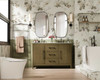 Elegant Furniture and Lighting 54 Inch Double Bathroom Vanity In Chestnut Brown (VF29354DMCB)