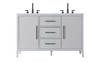 54 Inch Double Bathroom Vanity In Grey (VF29354DGR)