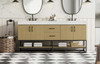 Elegant Furniture and Lighting 72 Inch Double Bathroom Vanity In Honey Brown (VF29272DMHB)