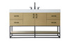 Elegant Furniture and Lighting 60 Inch Single Bathroom Vanity In Honey Brown (VF29260MHB)