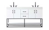 Elegant Furniture and Lighting 60 Inch Double Bathroom Vanity In White (VF29260DWH)