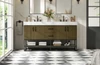 Elegant Furniture and Lighting 60 Inch Double Bathroom Vanity In Chestnut Brown (VF29260DMCB)