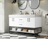 Elegant Furniture and Lighting 54 Inch Double Bathroom Vanity In White (VF29254DWH)
