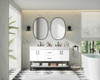 Elegant Furniture and Lighting 54 Inch Double Bathroom Vanity In White (VF29254DWH)