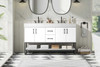 54 Inch Double Bathroom Vanity In White (VF29254DWH)