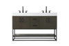 54 Inch Double Bathroom Vanity In Mocha Brown (VF29254DMMB)