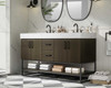 54 Inch Double Bathroom Vanity In Mocha Brown (VF29254DMMB)