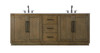 84 Inch Double Bathroom Vanity In Hazel Oak (VF29084DHO)