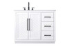 Elegant Furniture and Lighting 42 Inch Single Bathroom Vanity In White (VF29042WH)