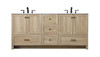 72 Inch Double Bathroom Vanity In Mango Wood (VF2872DMW)