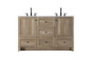54 Inch Double Bathroom Vanity In Natural Oak (VF2854DNT)
