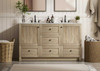 54 Inch Double Bathroom Vanity In Mango Wood (VF2854DMW)
