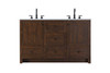 54 Inch Double Bathroom Vanity In Expresso (VF2854DEX)