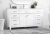 60 Inch Single Bathroom Vanity In White (VF23360WH)