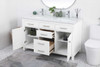 54 Inch Double Bathroom Vanity In White (VF23354DWH)