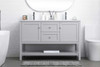 54 Inch Double Bathroom Vanity In Grey (VF22254DGR)