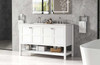 54 Inch Double Bathroom Vanity In White (VF16454DWH)
