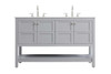 54 Inch Double Bathroom Vanity In Grey (VF16454DGR)