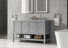 Elegant Furniture and Lighting 54 Inch Double Bathroom Vanity In Grey (VF16454DGR)