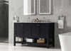 54 Inch Double Bathroom Vanity In Black (VF16454DBK)