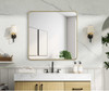 Contour Metal Rectangle Mirror 36X36 In Brass (MR8A3636BRA)