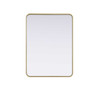 Contour Metal Rectangle Mirror 27X36 In Brass (MR8A2736BRA)