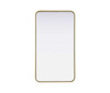 Contour Metal Rectangle Mirror 20X36 In Brass (MR8A2036BRA)