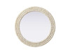 Round Cornhusk Mirror 30X30 In Linen White (MR4B30LN)