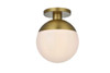 Eclipse 12 Inch Flush Mount Frosted White Shade In Satin Gold (LD6056SG)