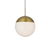 Elegant Furniture and Lighting Eclipse 14 Inch Pendant Frosted White Shade In Satin Gold (LD6044SG)