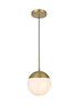 Eclipse 8 Inch Pendant Frosted White Shade In Satin Gold (LD6026SG)