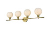 Elegant Furniture and Lighting Collier 4 Light Satin Gold And Frosted White Glass Wall Sconce (LD2323SG)
