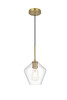 Gene 8 Inch Pendant Clear Shade In Satin Gold (LD2256SG)