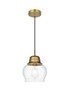 Elegant Furniture and Lighting Kenna 8 Inch Pendant Clear Shade In Satin Gold (LD2252SG)