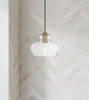 Destry 9.5 Inch Pendant Clear Shade In Satin Gold (LD2246SG)
