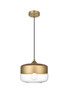 Ashwell 10 Inch Pendant Clear Shade In Satin Gold (LD2243SG)