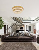 Elegant Furniture and Lighting Bowen 29.5 Inch Led Flush Mount In Satin Gold (3800F30L2SG)