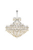 Maria Theresa 49 Light Chrome Chandelier Golden Teak (Smoky) Royal Cut Crystal (2800G72C-GT/RC)
